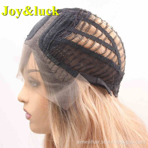 Wholesale Wigs For High Quality Women Middle Part Long Straight Black Ombre Brown Natural Water Wavers Synthetic Hair Wigs